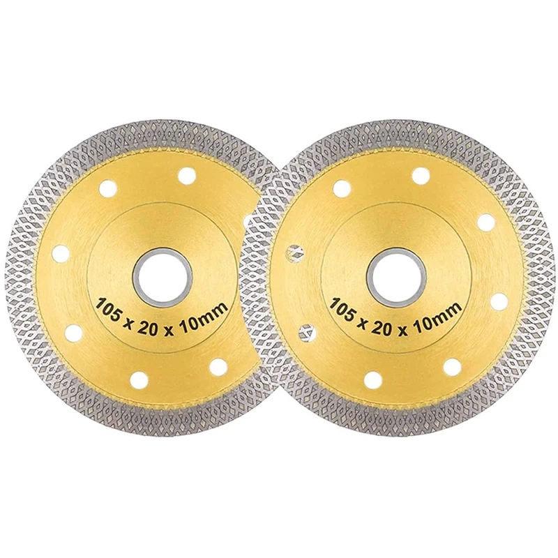 2Pcs 4 Inch Thin Diamond Saw Blade Tile Blades Cutting Disc Wheel For Cutting Porcelain Ceramic Tiles Granite Marble