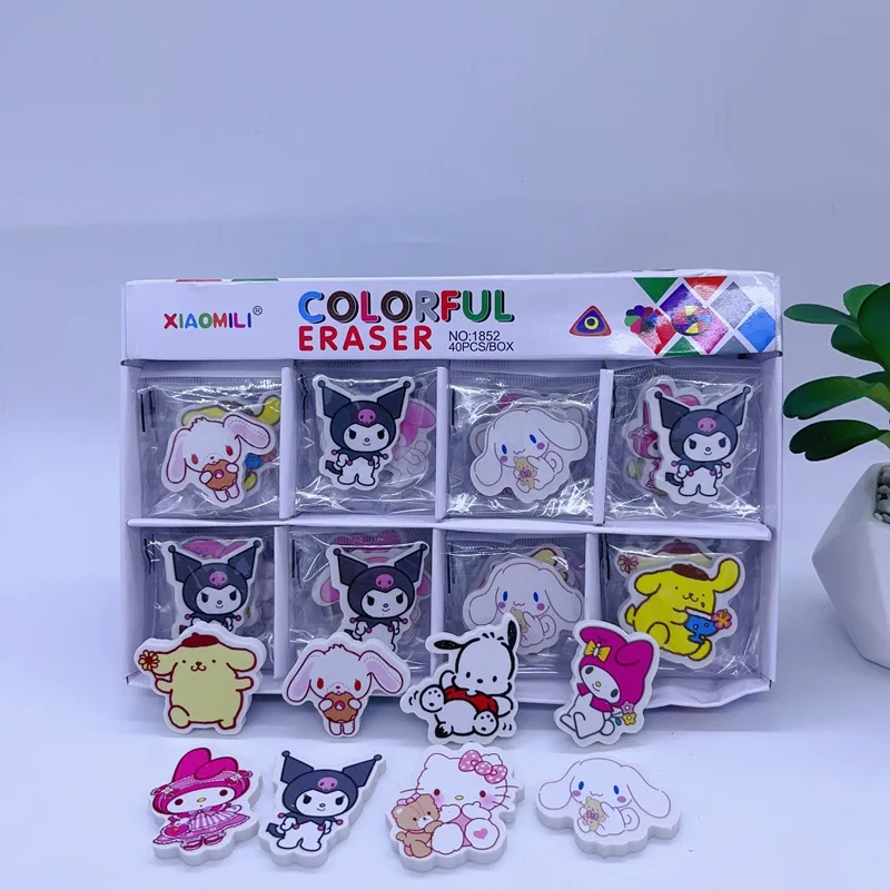 Sanrio Creative Eraser Wholesale Hello Kitty Kuromi  Erasers Cute Cartoons Stationery Students Primary School Prize  Award Gifts