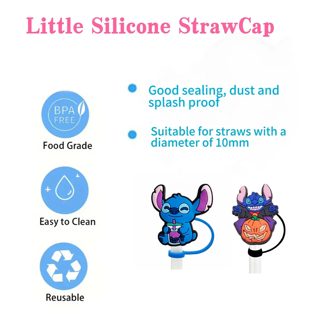 MINISO Straw Toppers for10mm, Straw Caps for Glass Cup,with 30&400z Tumbler with Handle Dust-Proof Reusable Straw Cover decorate