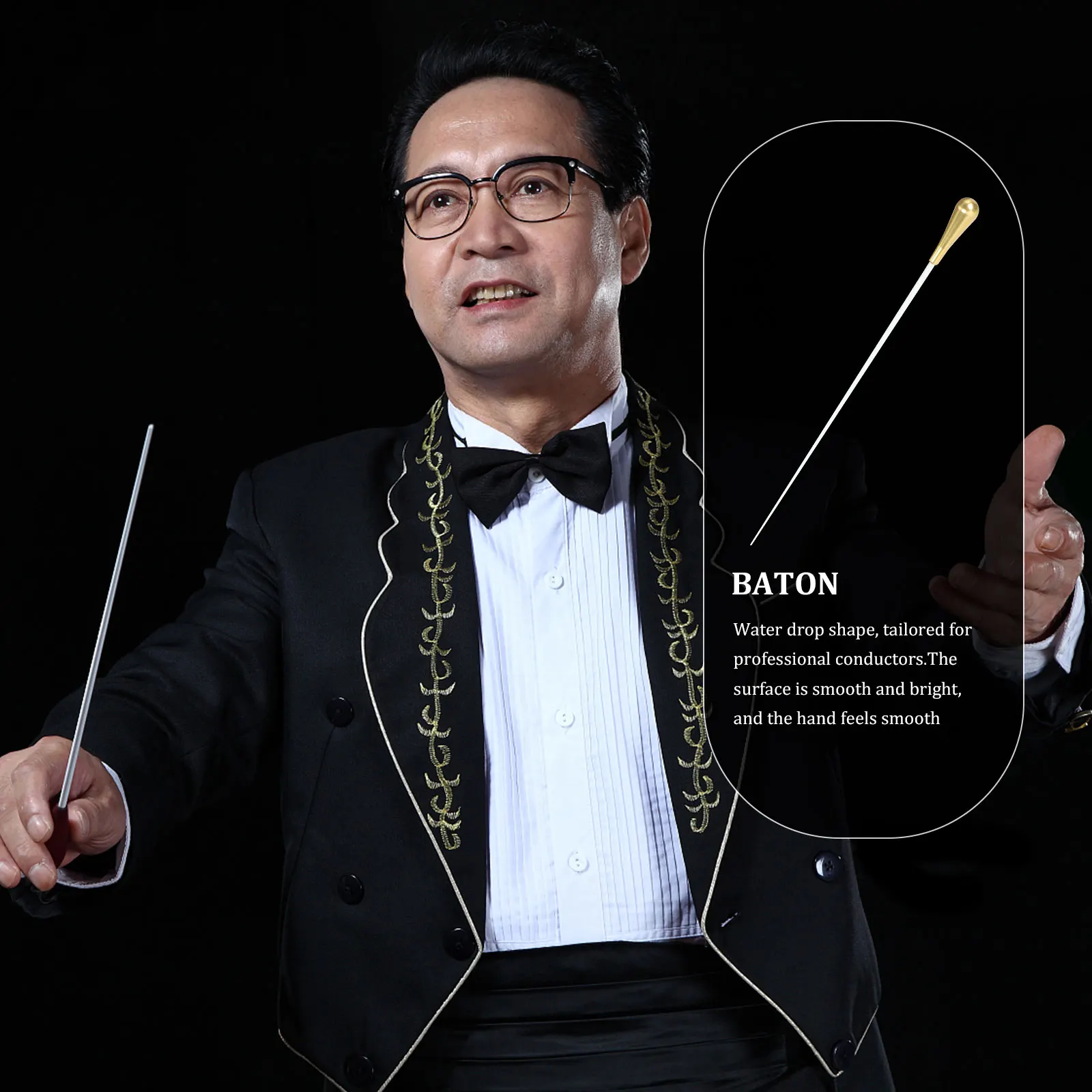

Aluminum Resin Music Baton Professional Concert Show Conductor Even Design Art Dance Children Party