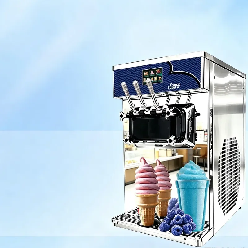 New 3 Flavor Milk-Based Soft Serve Ice Cream Machine Commercial Frozen Yogurt Maker