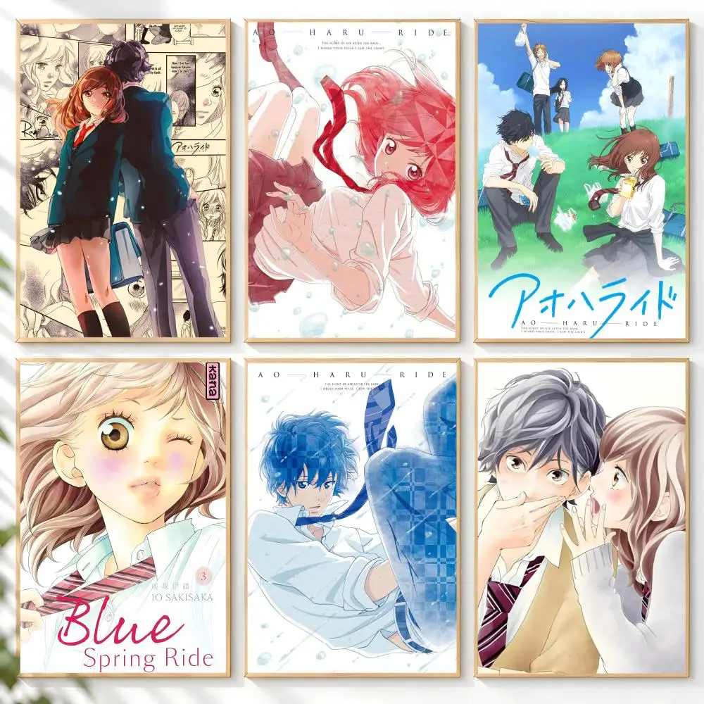 Blue Spring Ride Cartoon Anime Poster Home Artwork For Living Room Bedroom Office Dorm Apartment Gift