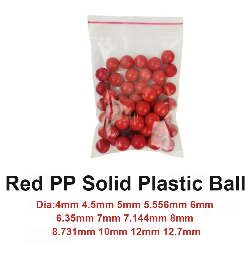 Red Solid PP Plastic Ball 3.175/ 4/ 4.5/ 5-12.7mm Polypropylene Floating Ball Chemical Resistant Level Indicator Ready Stock