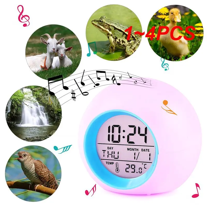 

1~4PCS Colors Colorful Pyramid Alarm Clock Novelty Lighting Night Light Digital Wall Clock Timer Digital Led Clocks Novelty