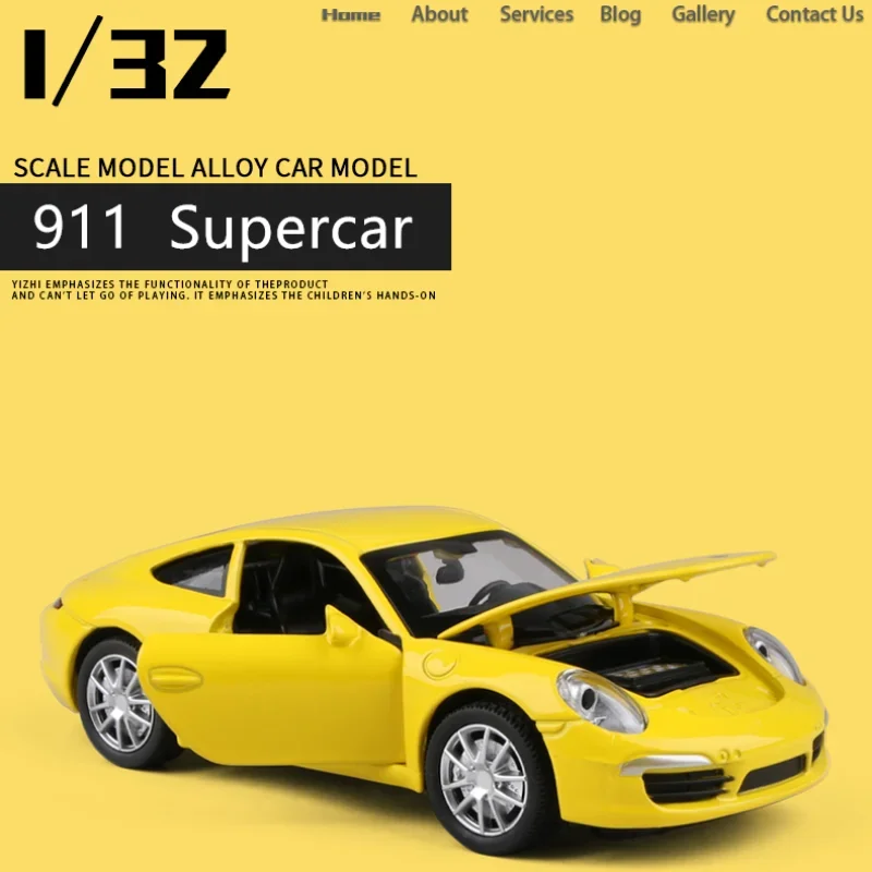 

1:32 Porsche 911 Sports Car Alloy Car Model Diecast Toy Vehicles Metal Toy Car Model Collection Kids Toy Gift A41