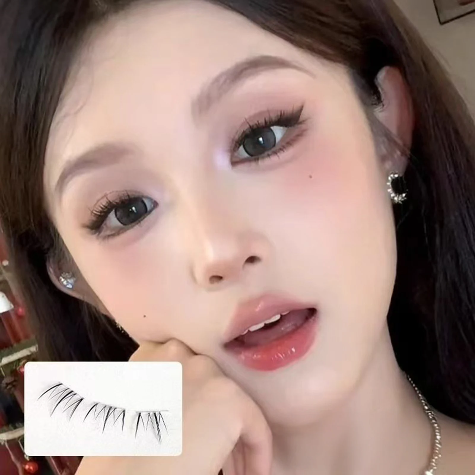 Clear Band Bottom Eyelashes Comic Lower Lash Extension Clusters Natural Self Adhesive False Eyelashes Reusable Eye Makeup Tool