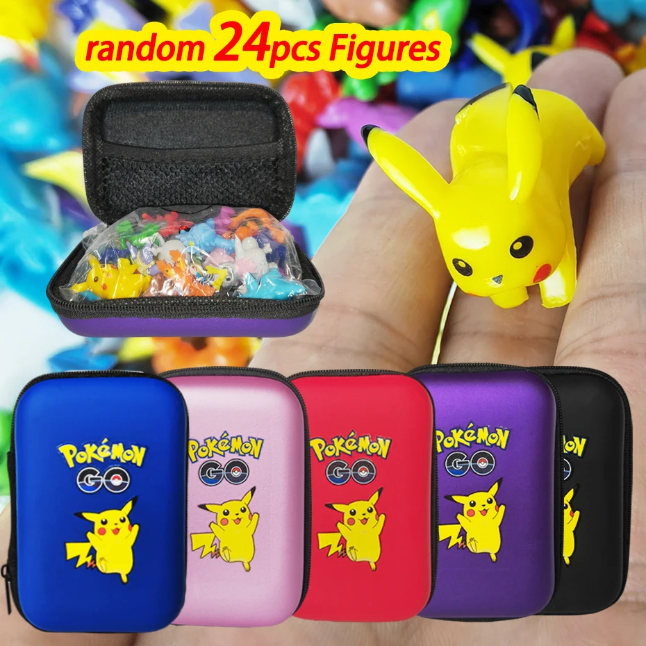 Set 24pcs/Bag Pokemon Figures Toy 2-3cm Bulk Anime Mini Doll Lot Pikachu Figurine Small Pocket Monster Birthday Gift