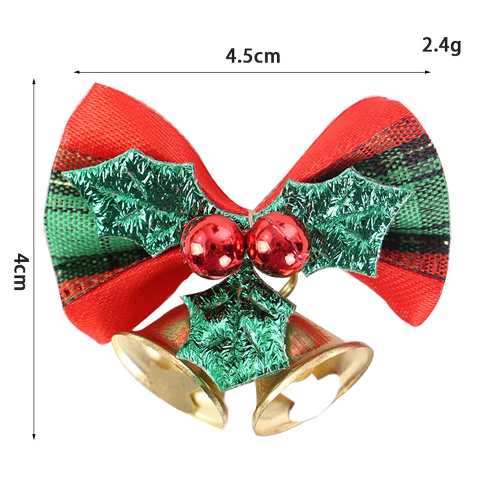 1/10pcs Christmas Bows Christmas Tree Bows Ornament With Ring Bells Red Small Berries Hanging Decorations For New Year Parties