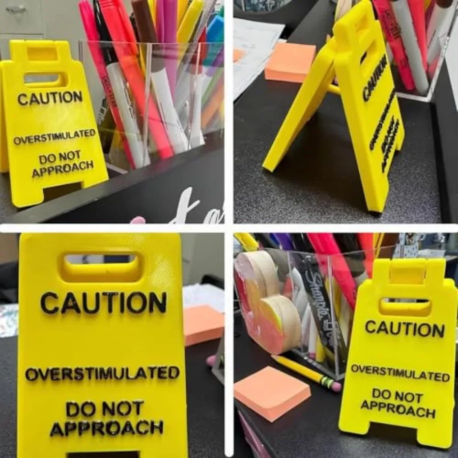 2 قطعة الحذر المتفوق مكتب تسجيل ثلاثية الأبعاد مطبوعة الحذر محفز كبير لا نهج علامات مضحك مكتب عمل علامة تحذير