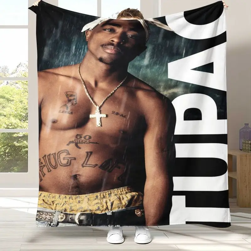 Vintage Tupac 2Pac Thug Life West Coast Rap Legend Flannel Throw Blanket,Cozy Warm Blanket for Bed,Sofa,Living Room,Picnic,Gift