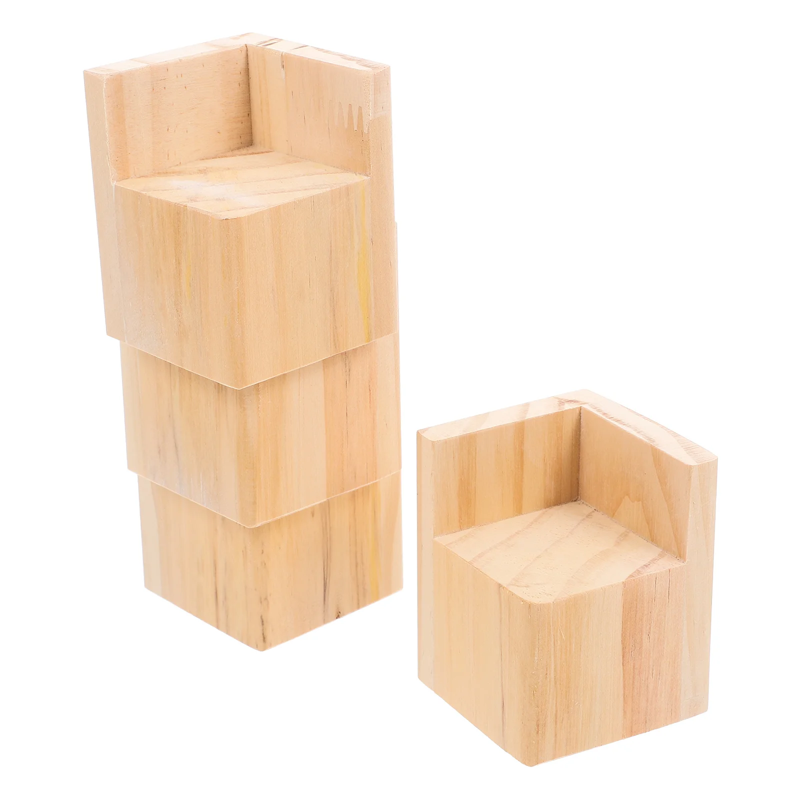 

4Pcs Heavy Duty Square Wood Furniture Risers Sofa Desk Table Chair Leg Extenders Furniture Lift Blocks Bed Raiser Stability