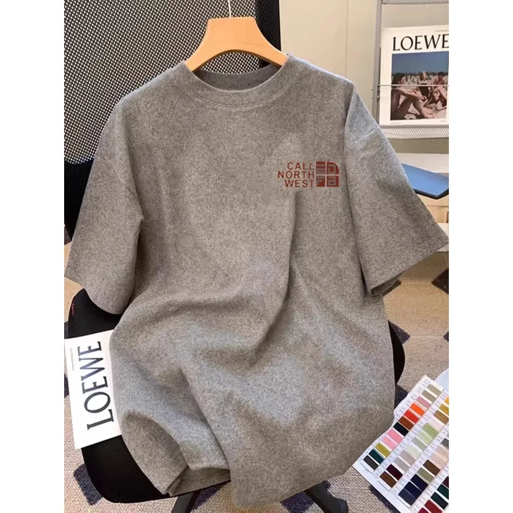 

Summer All-in-one New Loose Cotton Printed T-shirt Tops for Men and Women Cotton Printed Casual Trend Short Sleeves