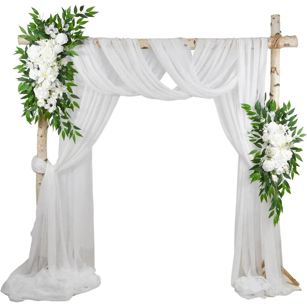 

Wedding Arch Flower Pack of 2 Artificial Silk Large Flower Swag Wedding Arches for Ceremony Reception Backdrop Floral Decor