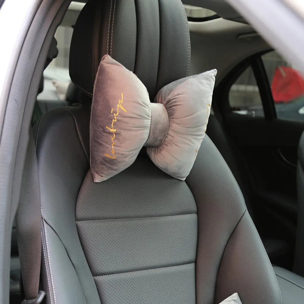 Car Headrest Neck Support Cushion Bow Design All Vehicle Compatible Four Season Use Driving Comfort Posture Alignment Safety