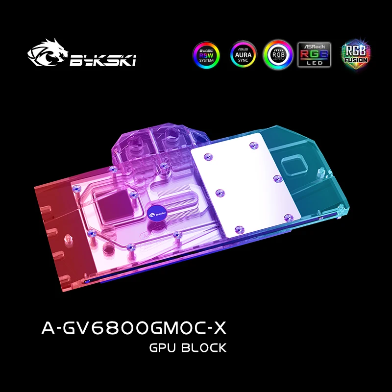 Bykski A-GV6800GMOC-X GPU Water Block for GIGABYTE Radeon RX6800 GAMING OC Video Card Cooled Radiator/T2 Red Copper Material