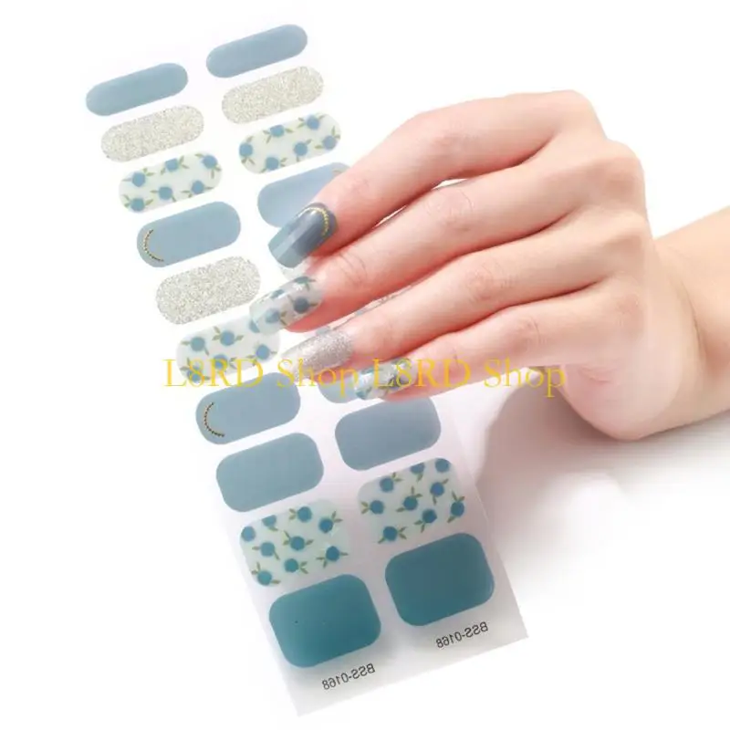 l8rd 20フィンガーフルラップマニキュアステッカー自己粘着性ネイルストリップネイルデカール女性のためのアクセサリーdiyネイルアート