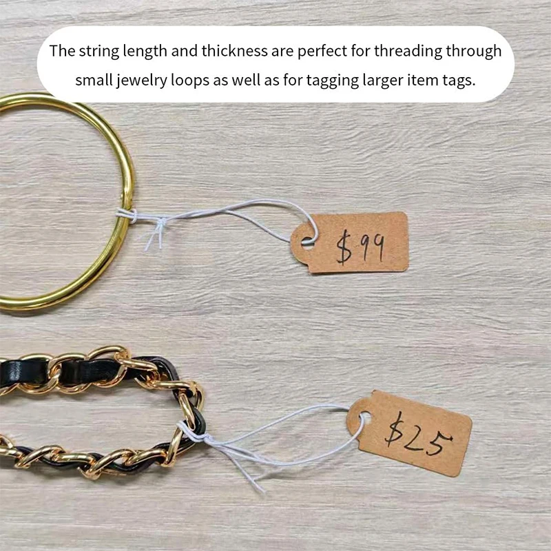 500Pcs Kraft Gift Tags,Writable Strung Hang Label for Selling Jewelry Clothing Gift,Merchandise Price Promotion Display Cards