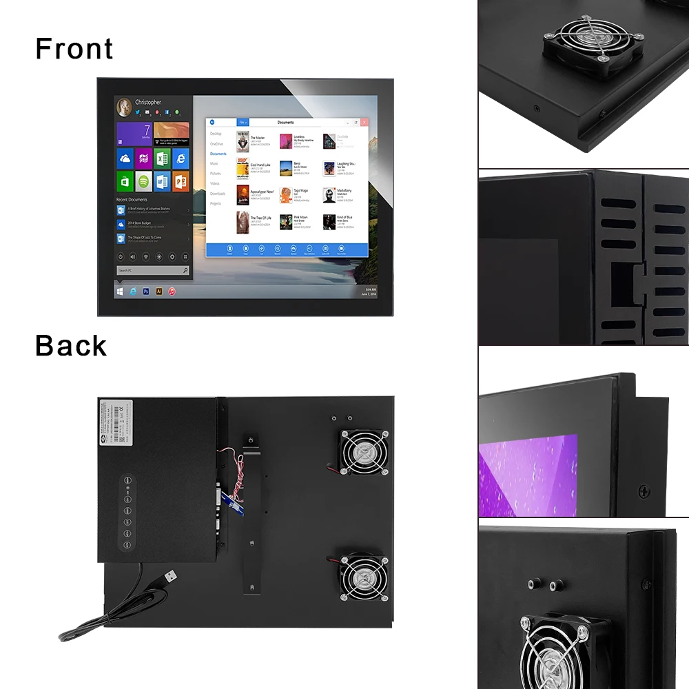 21.5inch Industrial Outdoor Touch Monitor 10-point Multi-touch Front Waterproof IP65 Panel Mount Touch Display for Kiosk