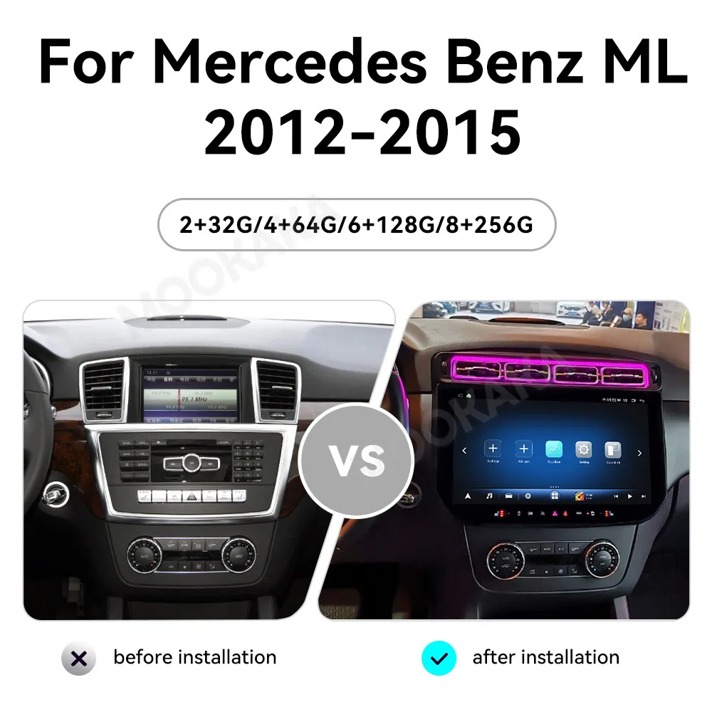 Per Mercedes Benz GL(X166)/ML(W166) 2012 - 2015 Autoradio Android ricevitore Stereo 2Din Autoradio lettore multimediale GPS Navi Head