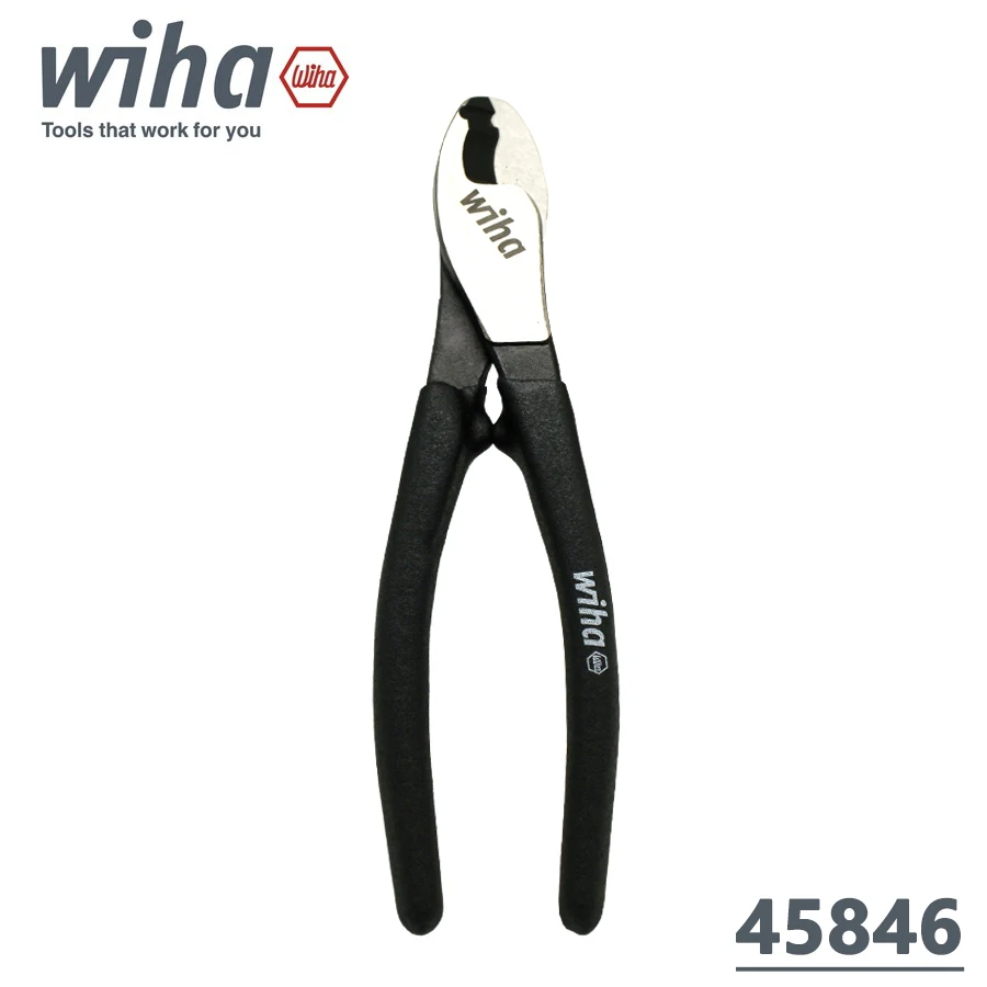 Wiha 45846 7\'\' Classic Electrical Cable Cutter Wire Cable Crimping Plier Stripping Plier Black Forest Series Hand Tools