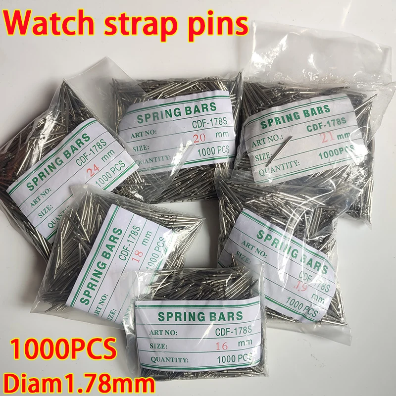

1.8mm 1000pcs 10-26mm Watch Band Spring Bars Strap Link Pins Repair Watchmaker Tools 14MM 16mm 18mm 20mm 22mm 24mm