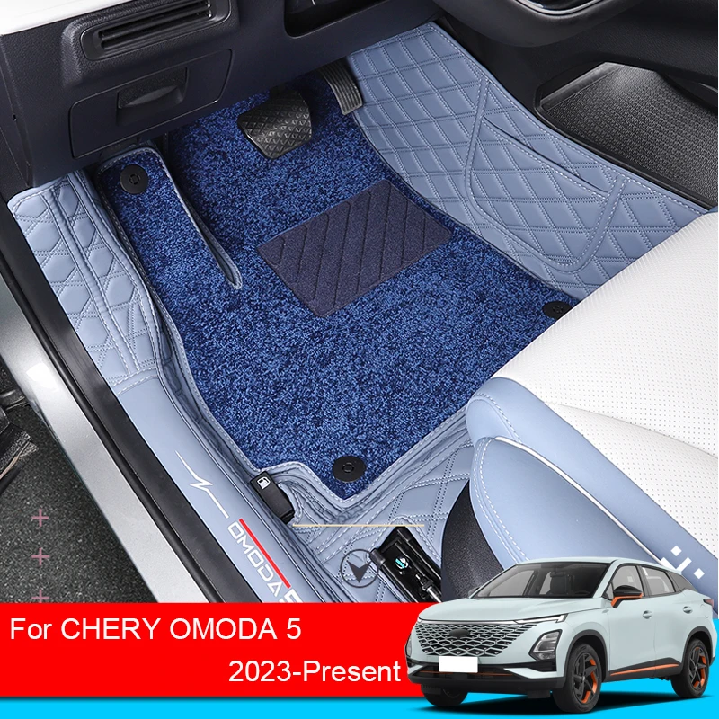 

Car For Nappa PU Leather Wire Foot Mat For CHERY OMODA 5 2023 2024 2025 LHD Floor Carpet Protector Waterproof Pad Auto Accessory