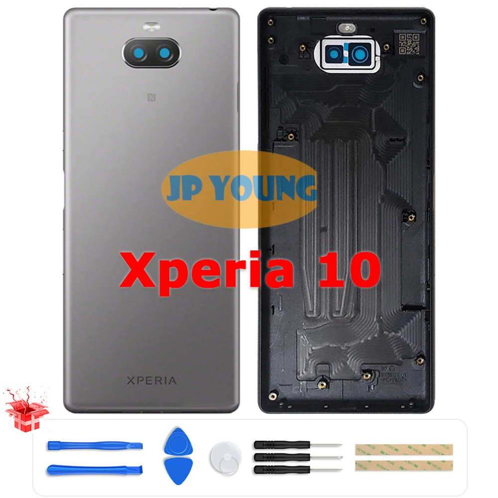 Original Back Battery Cover with Camera Lens for Sony Xperia 10/X10 I3113/I3123/I4113/I4193 - Rear Door Housing Replacement