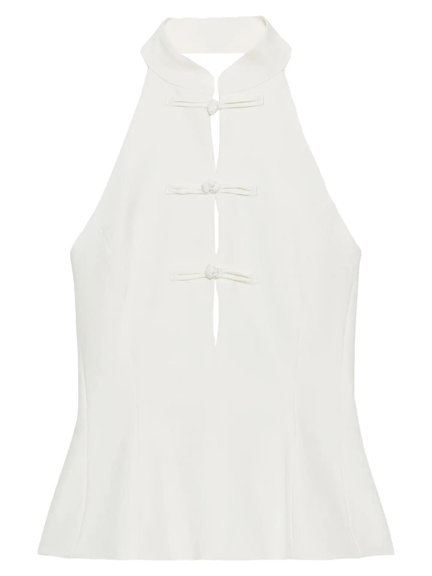 Elegant New Chinese Style Sleeveless Neck Hanging Waist Cinching Women's Top Button Design Summer 2026 Fashion Shirt 5