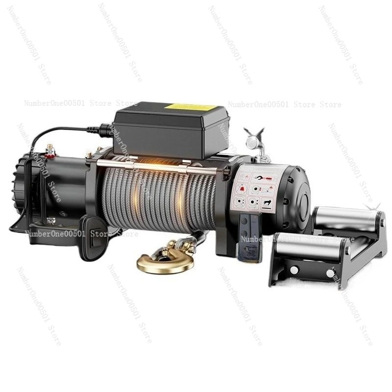 12V 24V Electric Winch for Jeep Truck Off Road Recovery Portable Electric Hoist Crane with Remote Control