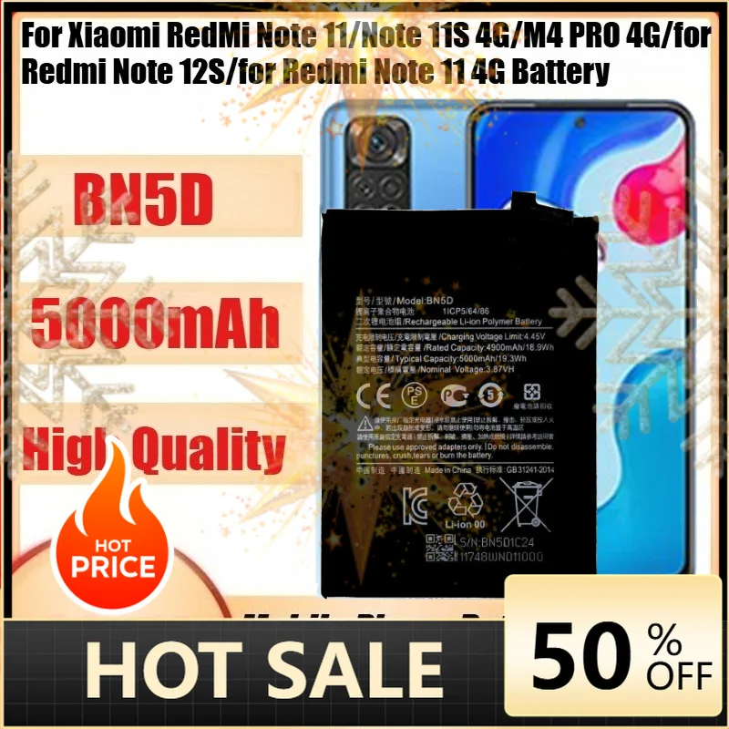 SWZY  BN5D 5000mAh 3.87V Battery for Xiaomi RedMi Note 11/Note 11S 4G/M4 PRO 4G/for Redmi Note 12S/for Redmi Note 11 4G Batte