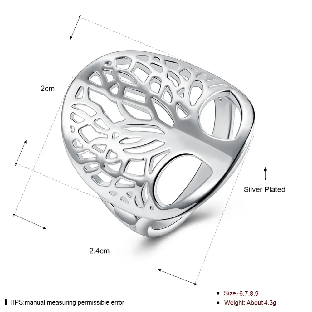 Beautiful 925 Sterling Silver Tree Of Life Ring Hollow Fashion Noble Women Lady Design   Gift Men Unisex Cute