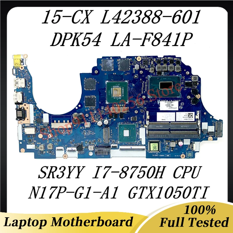 

L42388-001 L42388-501 L42388-601 Mainboard For HP 15-CX Laptop Motherboard LA-F841P W/ SR3YY I7-8750H CPU N17P-G1-A1 100% Tested