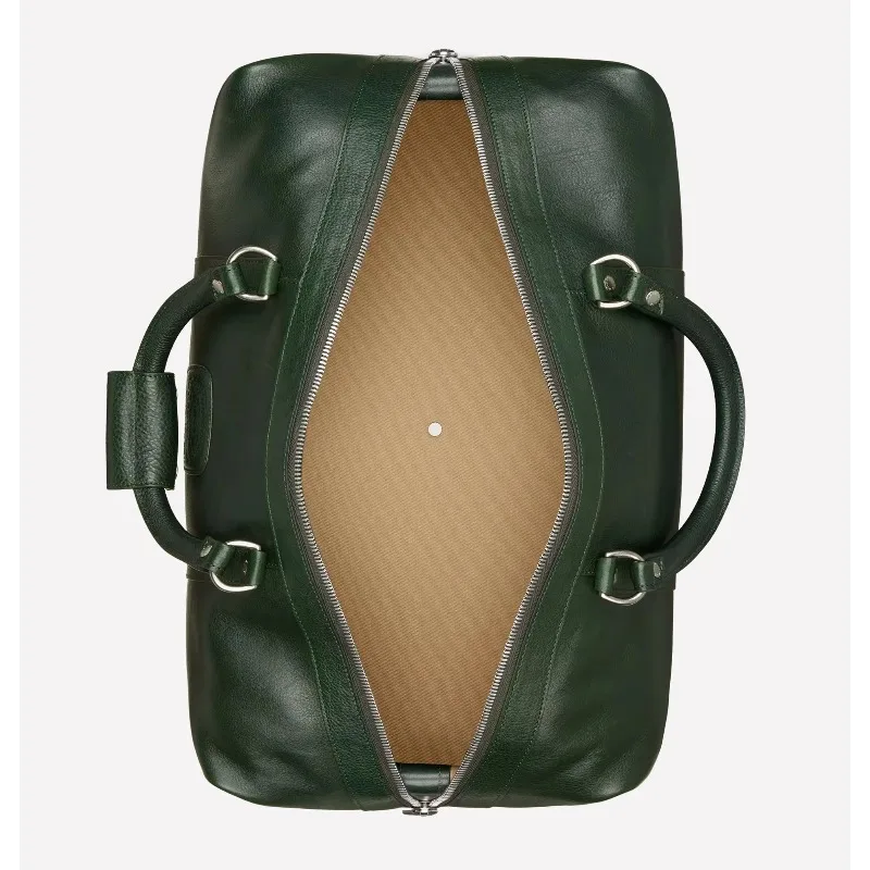 Forest Green Leather Duffel Bag Men and Women Weekend Trip Gym Overnight Carry-on Luggage Retro Luxury Sports Polyester Water