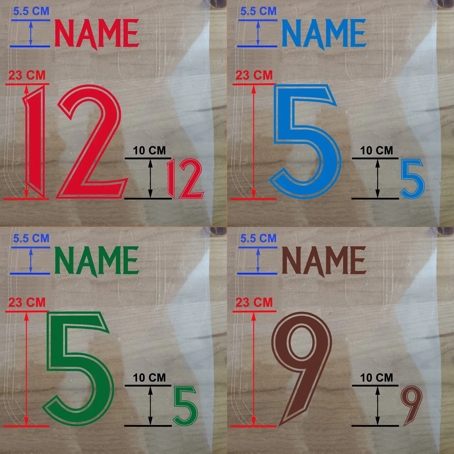 PU Material 2006 2017 DIY Customized Retro Athletes Nameset Number Printing Heat Transfer Badge 11# 13# 10# 20# Gold White Blue