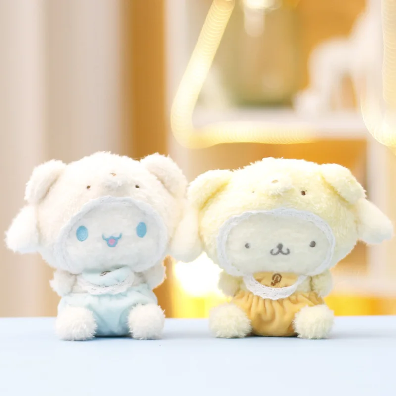 Nowy Sanrio Pompom Purin Cinnamoroll pluszowa lalka brelok dziewczyny torba brelok śliczny wisiorek akcesoria prezenty wystrój plecaka dla dzieci