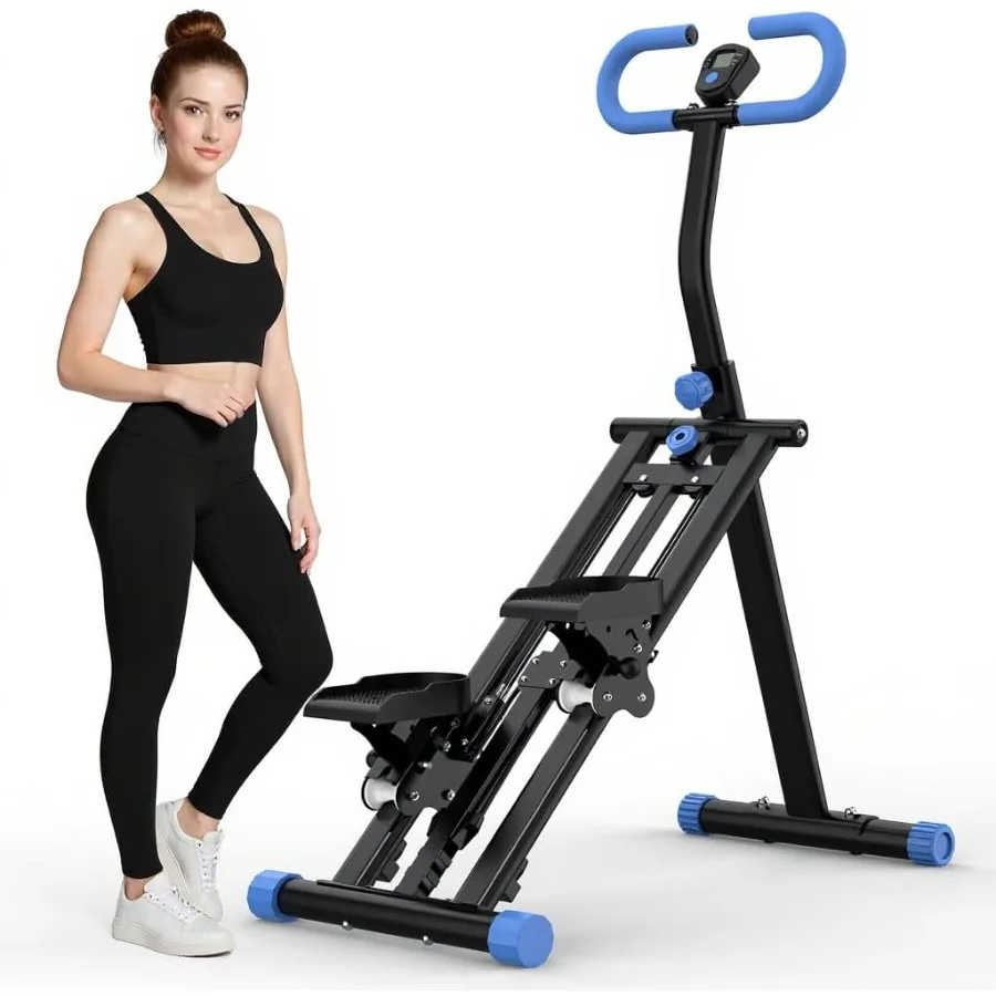 Vertical Climber Workout Machine with Triangular Frame, 265 lbs Capacity, Non-Slip Pedals, Adjustable Handlebar, Foldable for Home Use