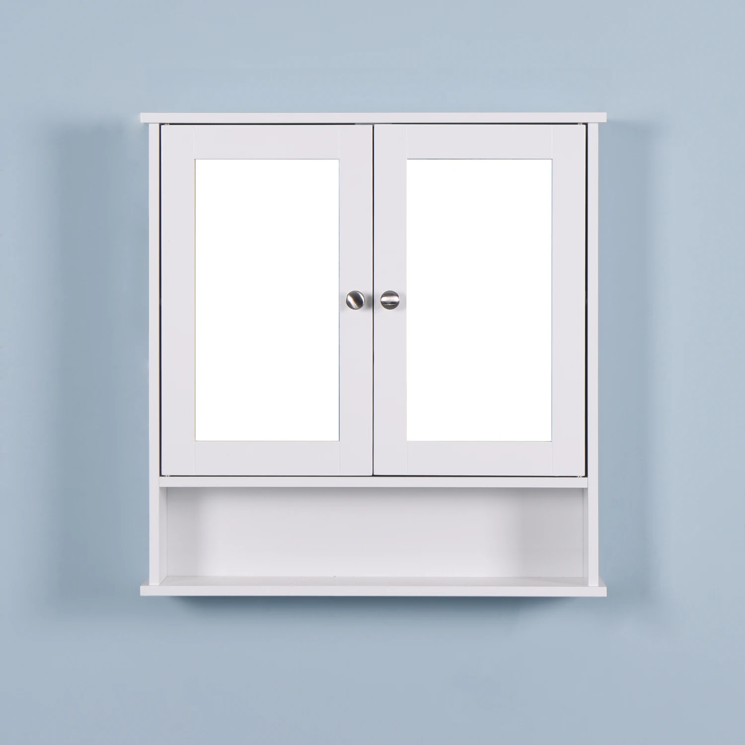 

Wall Mounted Bathroom Cabinet with 2 Mirror Doors and Adjustable Shelf