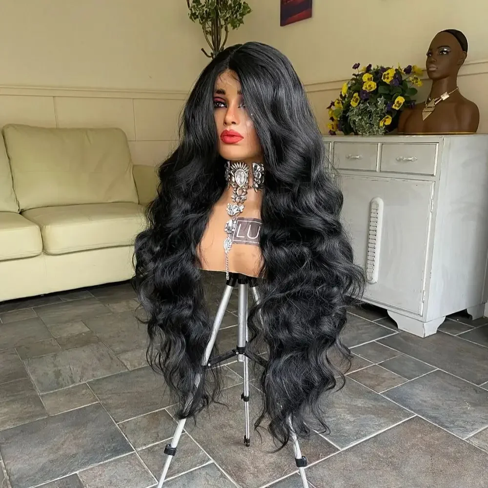 26Inch Preplucked Natural Black Body Wave 5x5 Silk Base Glueless  Jewish Human Hair Wig Baby Hair HD Lace European Hair