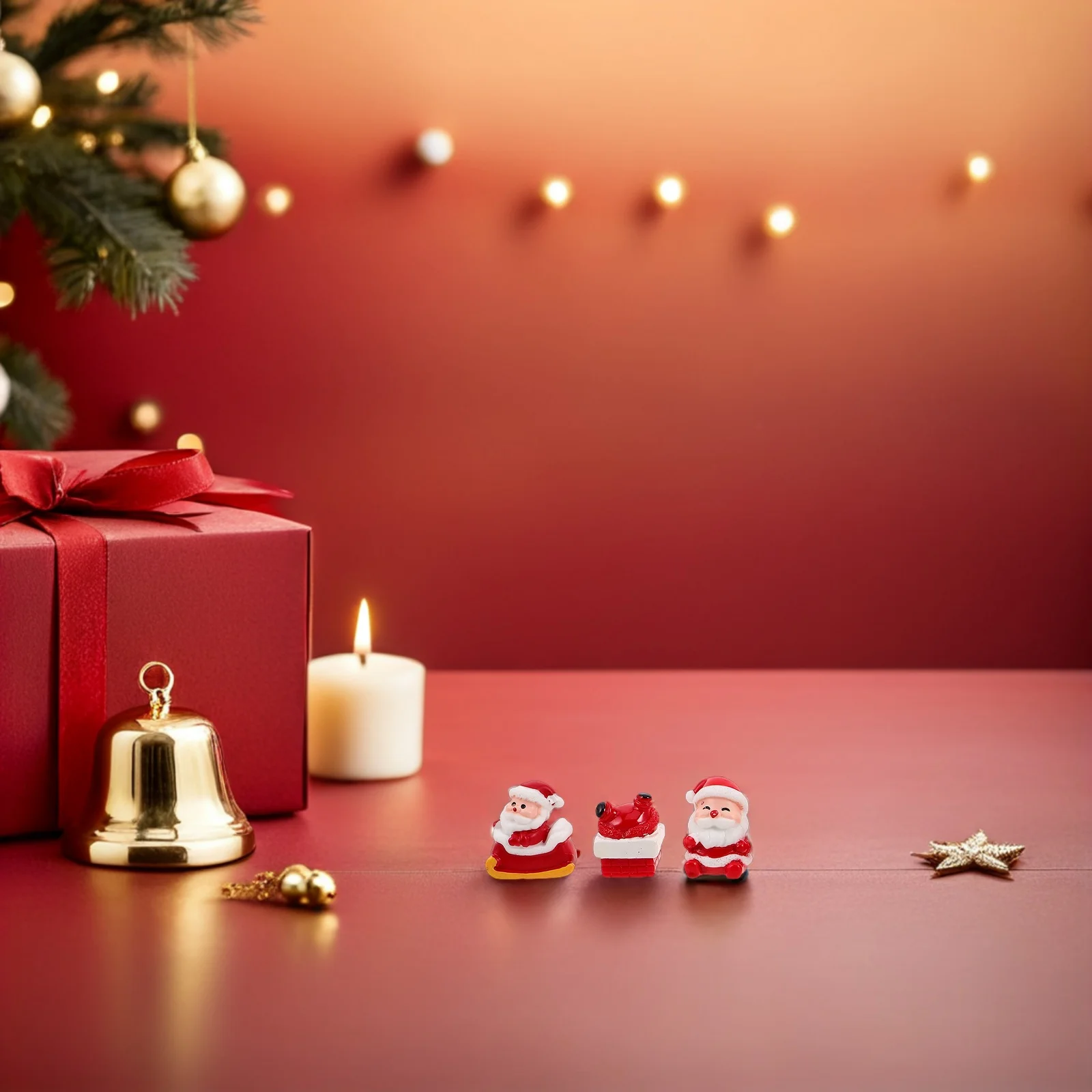 

12Pcs Christmas Resin Santa Figures - Mini Holiday Decorations for Festive Table Centerpiece Home Office Decoration Set