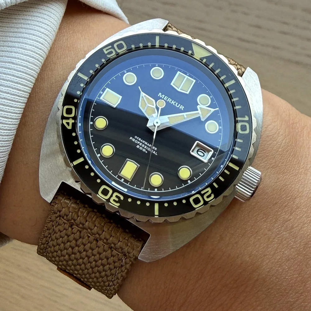 Merkur Skin Diver Watch Abalone Men's NH35 Automatic Watch 20atm