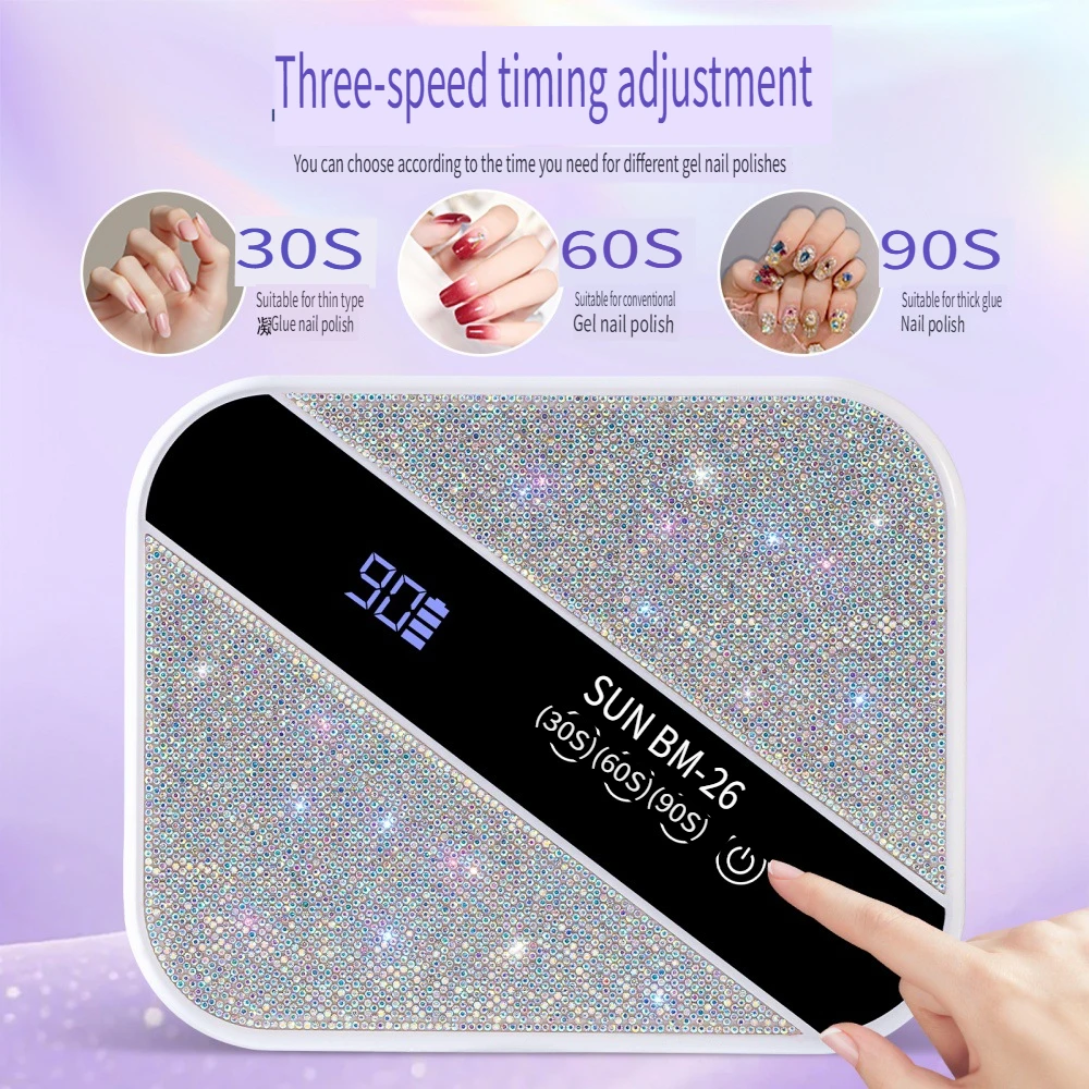 Rechargeable UV LED Nail Lamp Cordless Gel Polish Dryer with Built-in Battery Professional Manicure Nail Art Tool