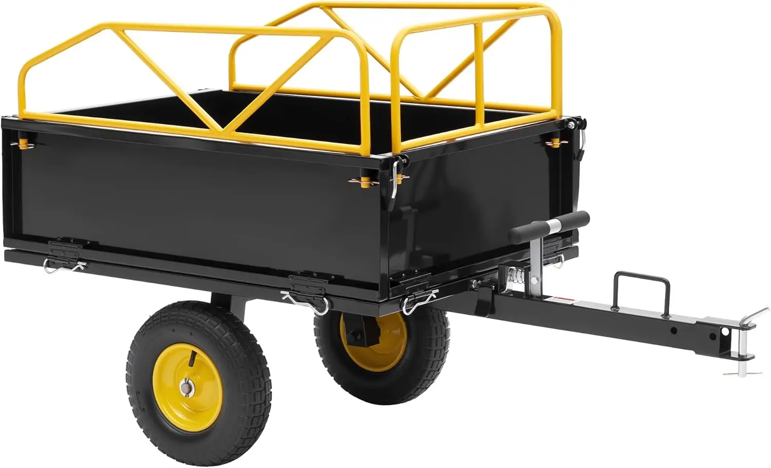 

Garden Utility Trailer 500Lbs 12 Cu.Ft ATV UTV Trailer Tow Behind Dump Cart with Removable Sides Rear Hitch & Convenient Handle