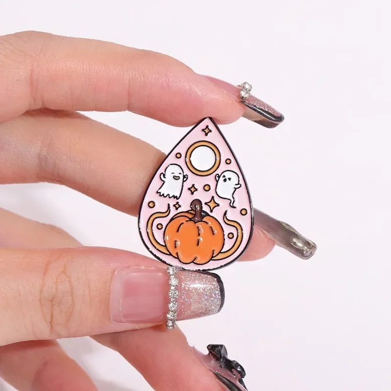 Ghost Tarot Enamel Pins Halloween Custom Boo Pumpkin Gothic Brooches Backpack Lapel Badges Jewelry Gift For Kid Wholesale