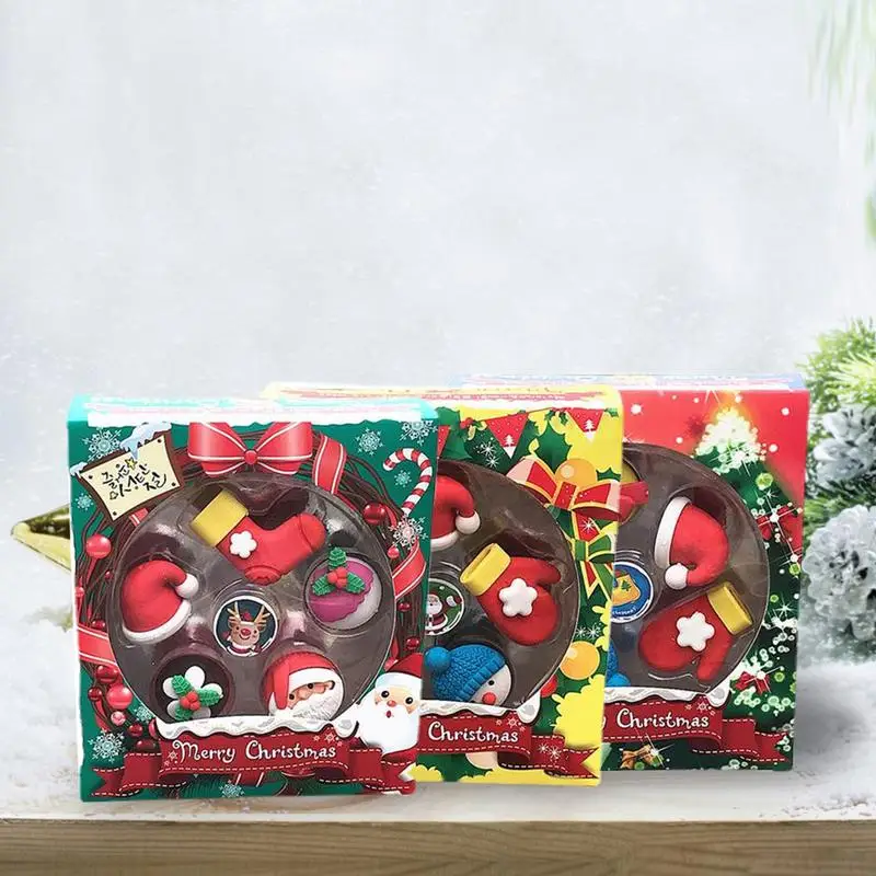 Рождественские Мини-ластики, праздничные Ластики-карандаши, искусственные сувениры, награды для домашнего задания, школьные принадлежности для детей, мини-ластики в ассортименте