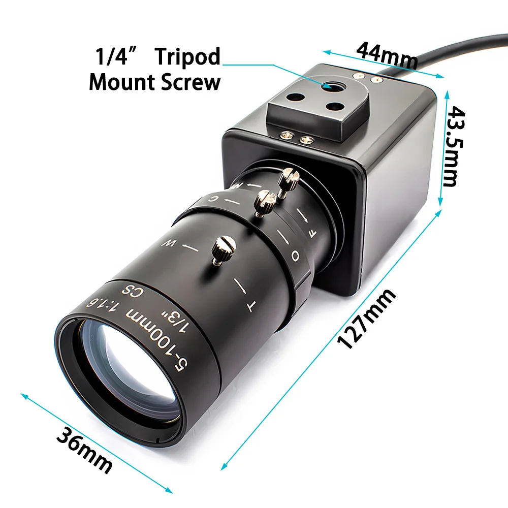 20X Zoom POE IP Camera RTMP RTSP IMX307 CMOS Industrial Metal Box With 5-100mm Varifocal Lens Support Onvif H.265 Home Monitor