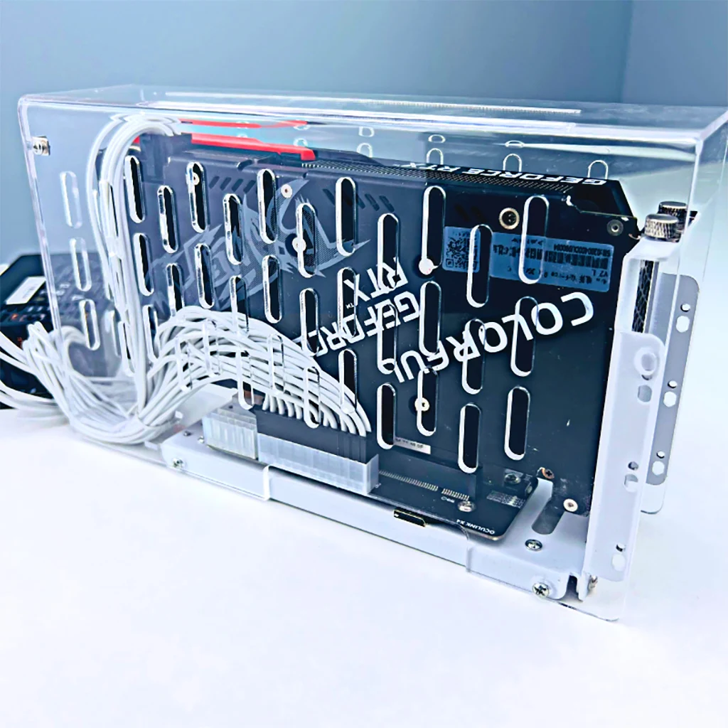 EGPU Laptop Externe Grafikkarte Metallhalterung + Acrylrahmen Videokarten GPU-Dock-Halter für Oculink Externes PC-Gehäuse – Detail 16