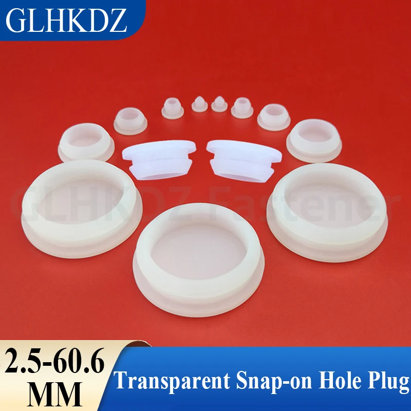 

Transparent Snap-on Silicone Rubber Cap Blanking End Cap Tube Inserts Bung Seal Stopper T Type Hole Plug Sealing Plug 2.5-60.6mm