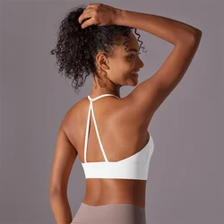 Para Praia 2024 Fitness Training Top Yoga Top donna reggiseno sportivo allenamento Halter reggiseno palestra Running biancheria intima traspirante 7015 bianco