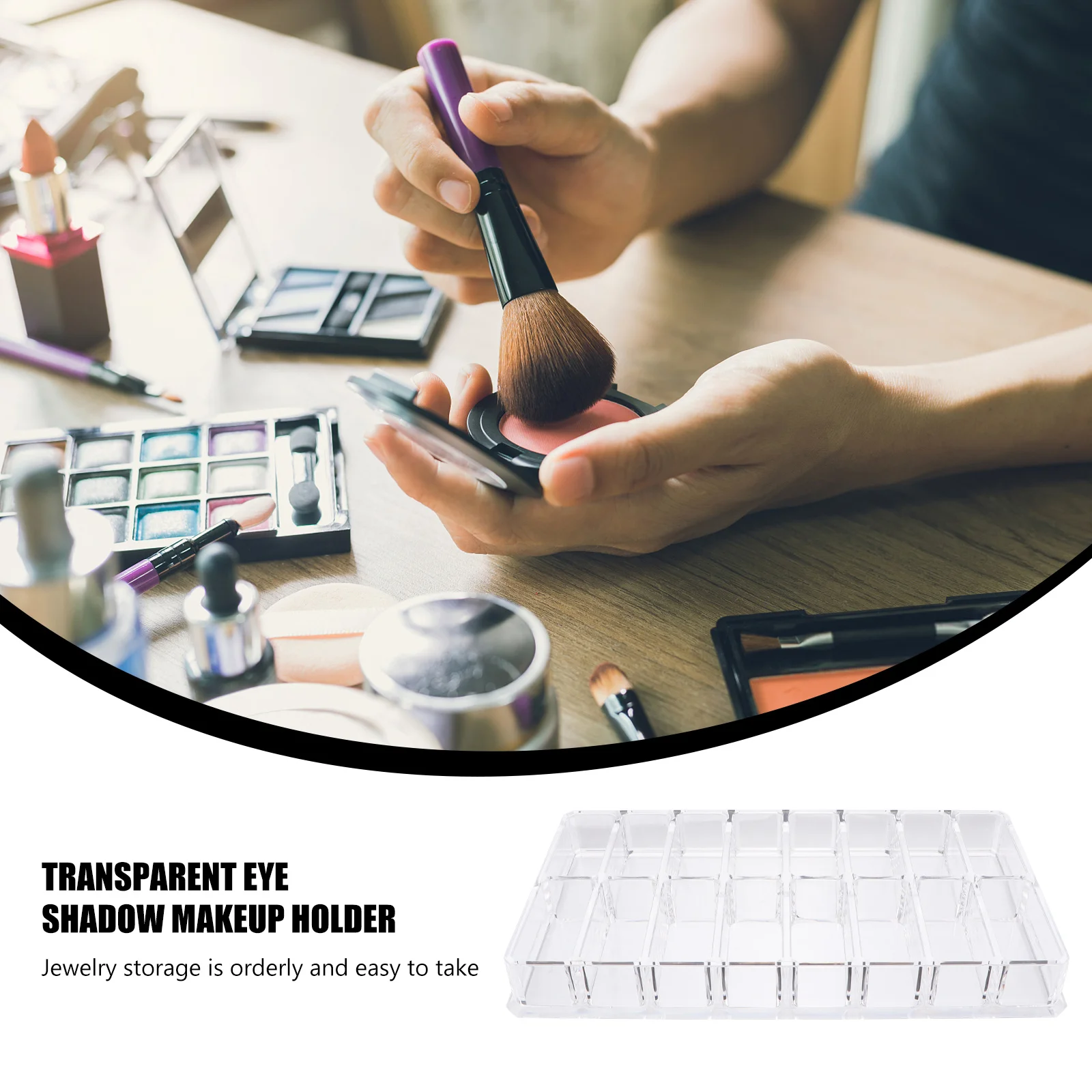 16 Grids Acrylic Blush Storage Box For Powder Jewelry Organizer Makeup Display Holder Desktop Case Container