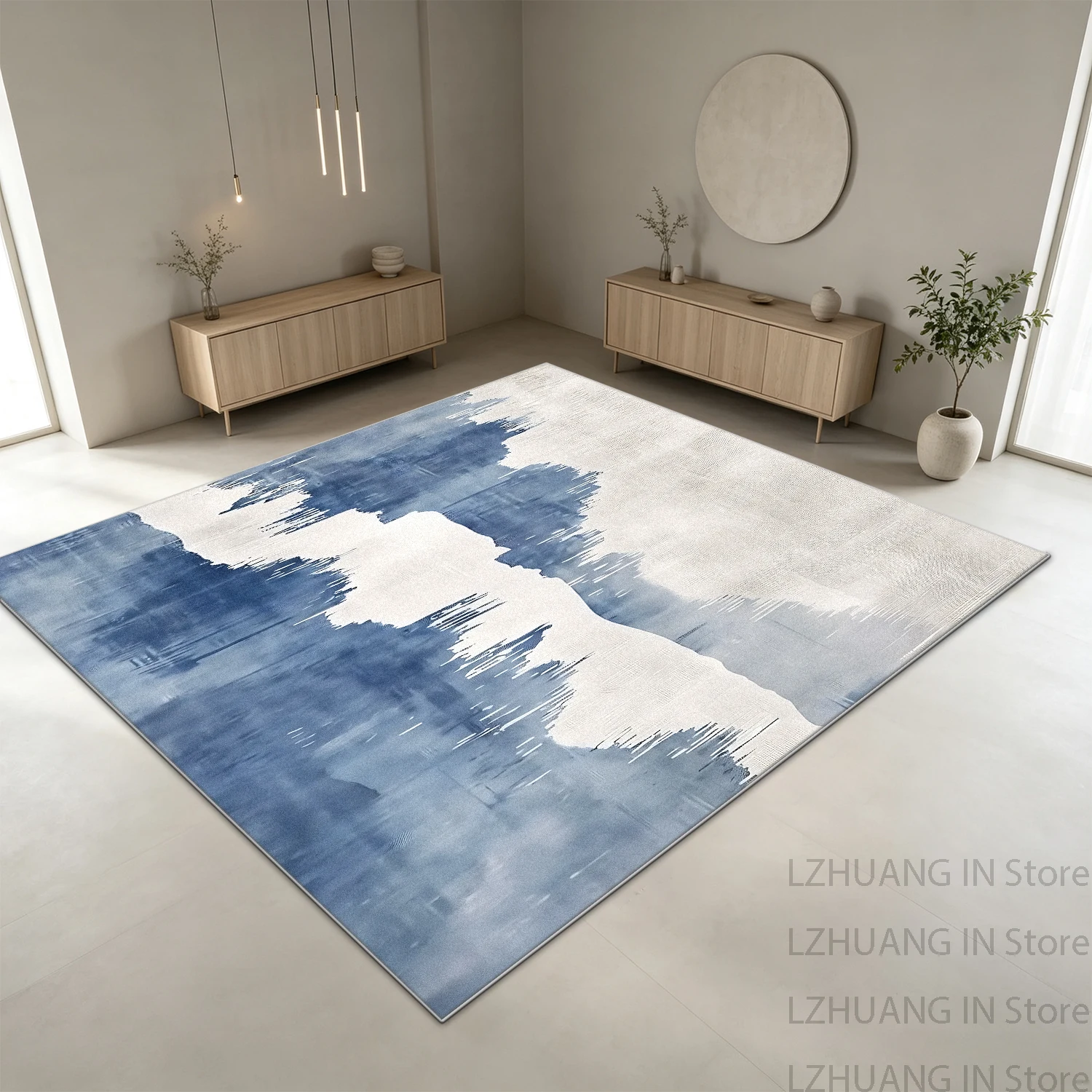Modern Minimalism Abstract Style Ink Wash Large Rugs for Living Room Easy Clean Living Room Carpet Soft Fluffy Entrance Door Mat
